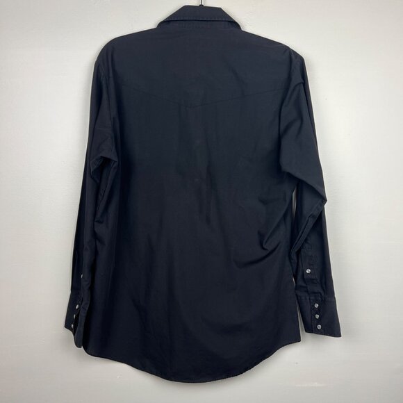 Vintage Sheplers Men's Black Pearl Snap Button Up Western Shirt Size 16-34 - Picture 4 of 7